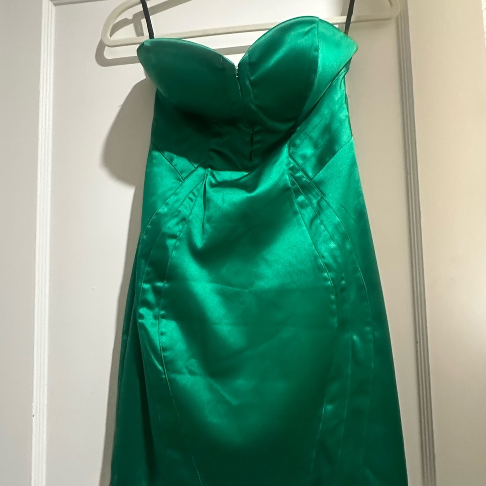 Bebe Emerald Satin dress